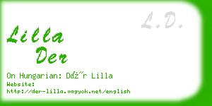 lilla der business card